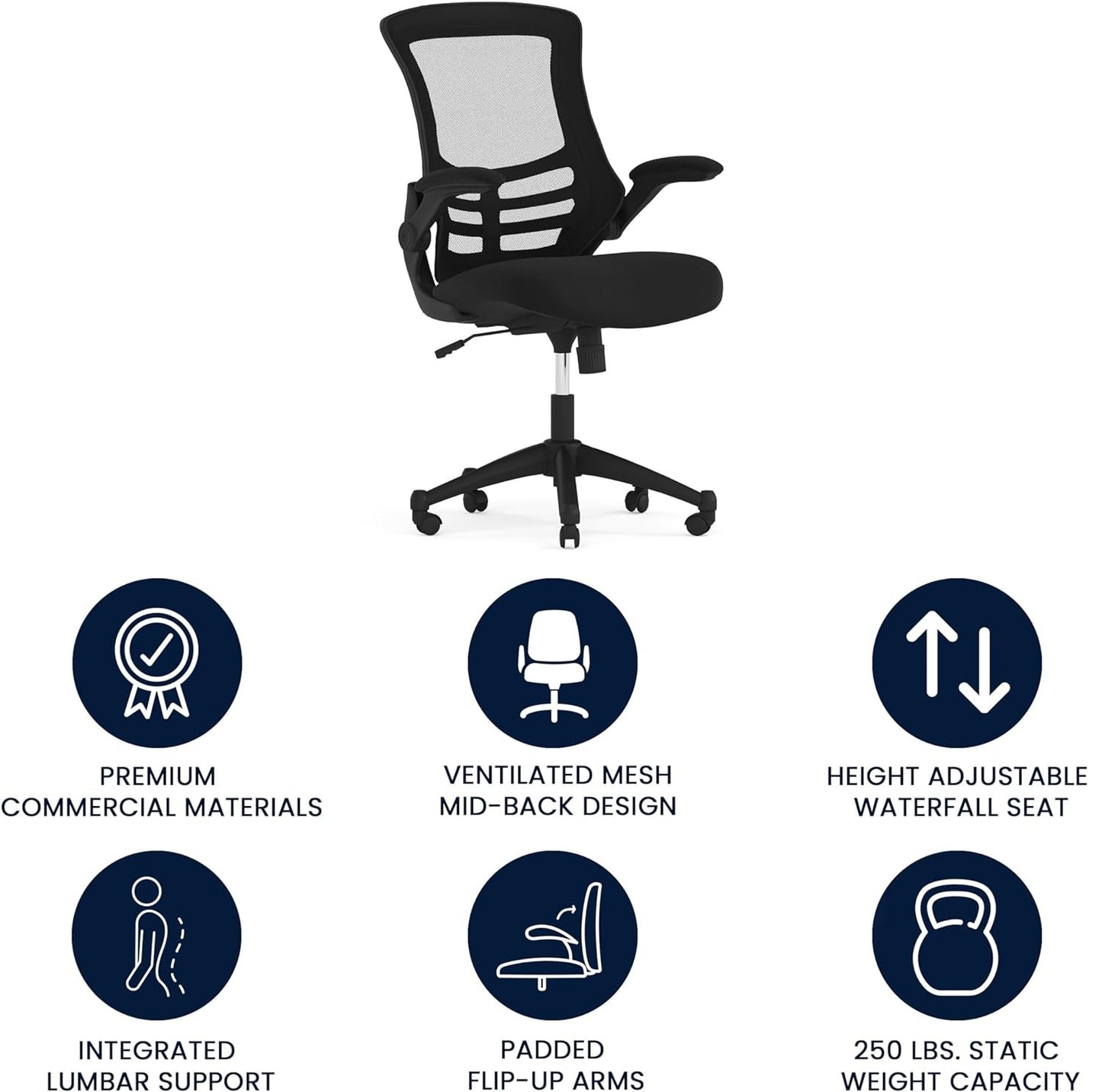 Mid-Back Black Mesh Office Chair