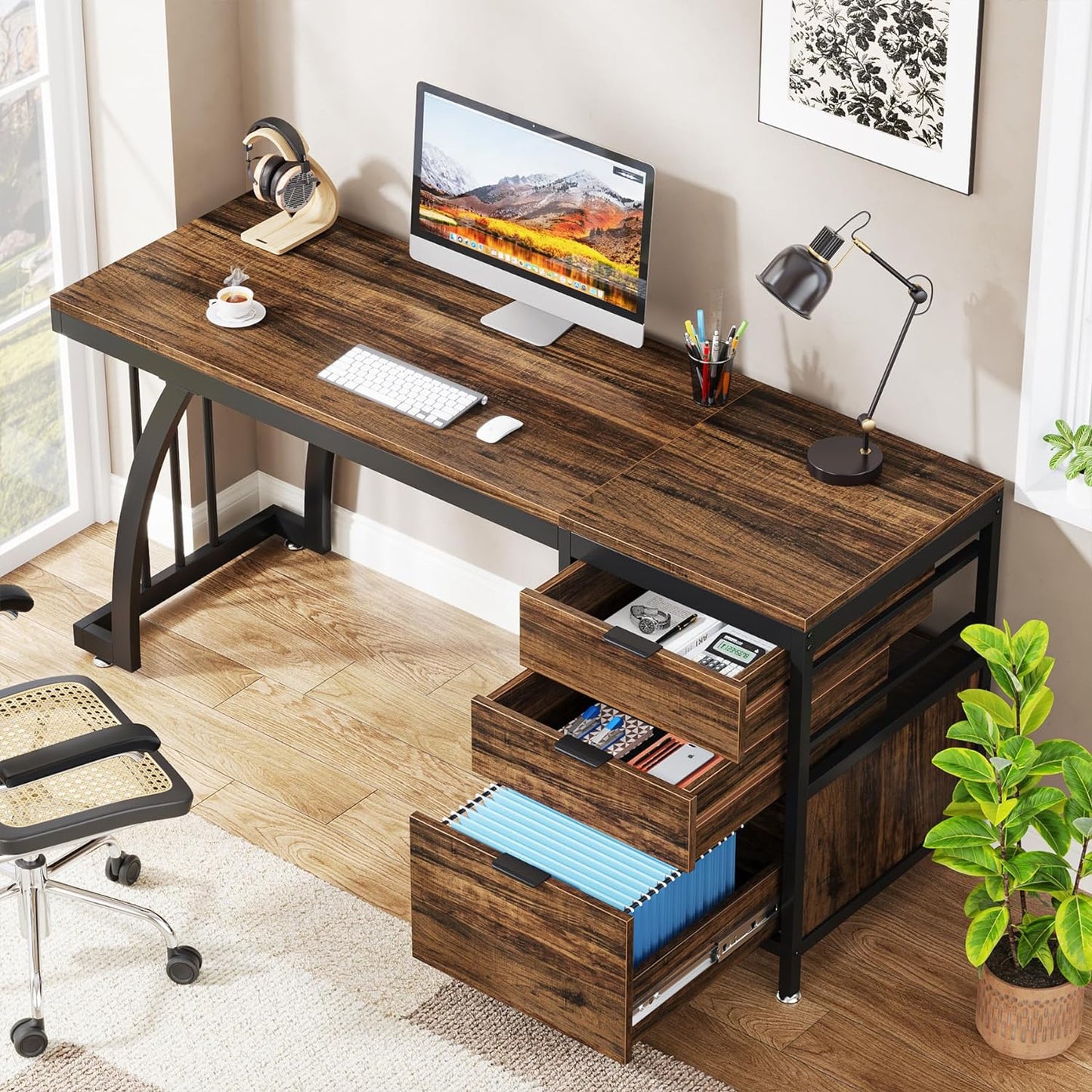 Tribesigns Computer Desk with 3 Drawers